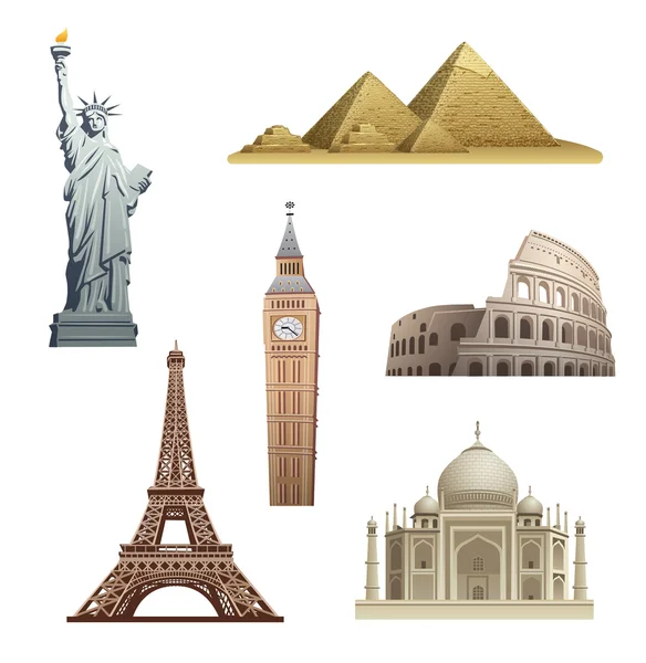 Célèbres monuments du monde — Image vectorielle