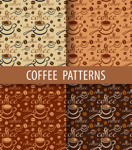 Ilustración patrón de café — Vector de stock