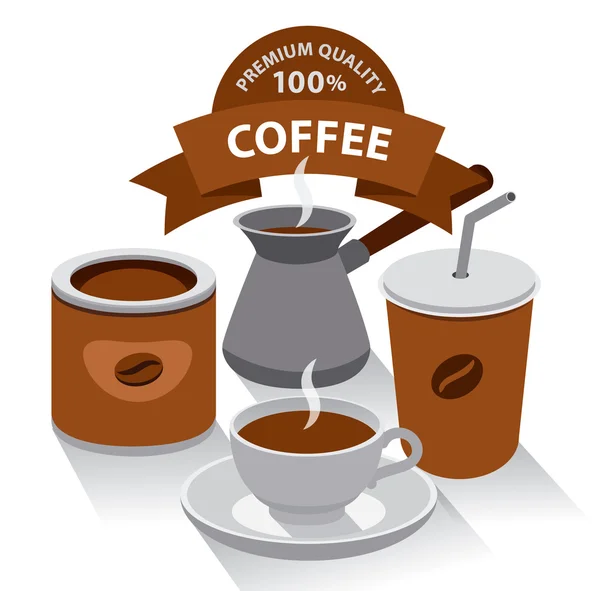 Diferente tipo de café — Vector de stock