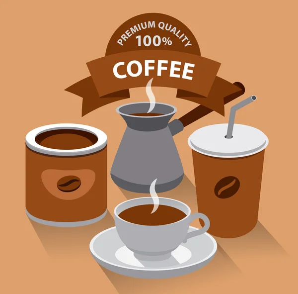 Diferente tipo de café — Vector de stock