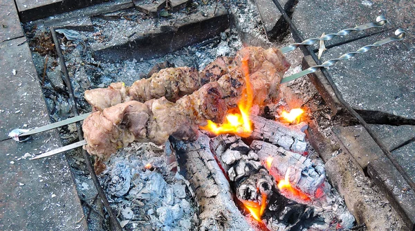 Čerstvý grilovaný kebab — Stock fotografie