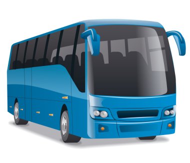 blue city bus clipart