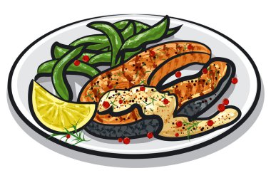 ızgara somon steak