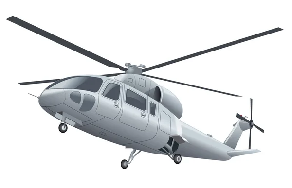 Helicóptero volador blanco — Vector de stock