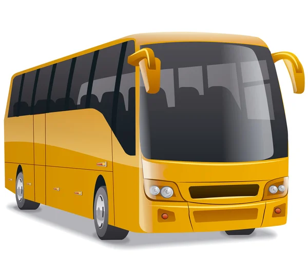 Golden comfortable city bus — Stock Vector