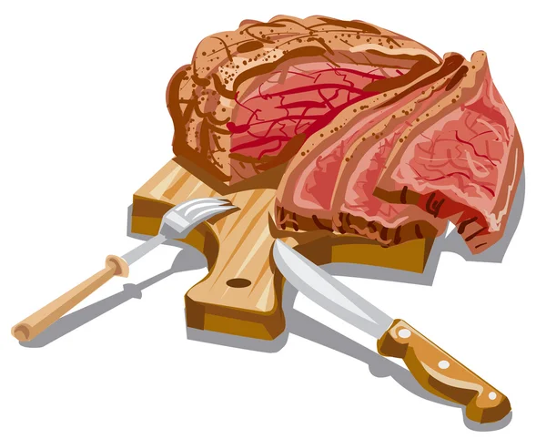 Jambon de viande tranché — Image vectorielle