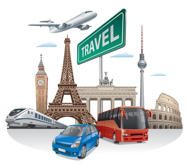 Podróży oraz podróży w Europie — Wektor stockowy