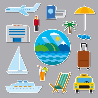 etiketleri ve rozetleri tropikal tatil köyü