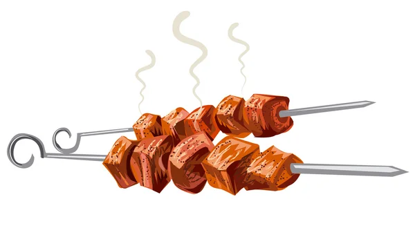 Vlees kebab gegrilde — Stockvector