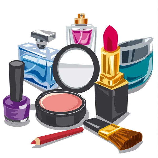 化妆品和化妆 — 图库矢量图片