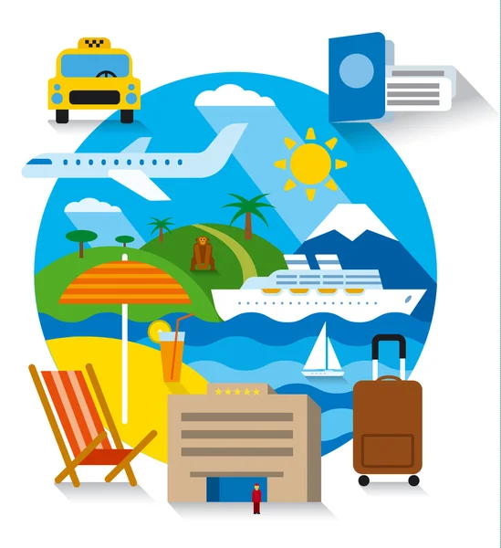 Sea travel and cruise — Stock Vector