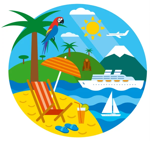 Tropical travel concept — Stock Vector