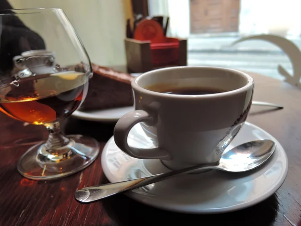 Coffee and cognac — Stock Photo, Image