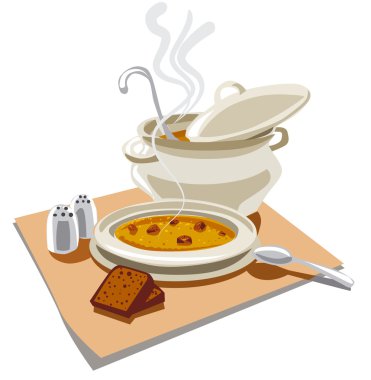 croutons bezelye çorbası