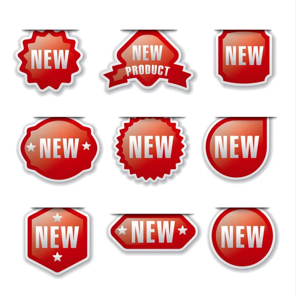 Rode reclame badges — Stockvector