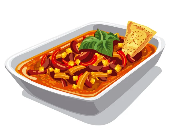 Chilly spicy con carne — Stock Vector