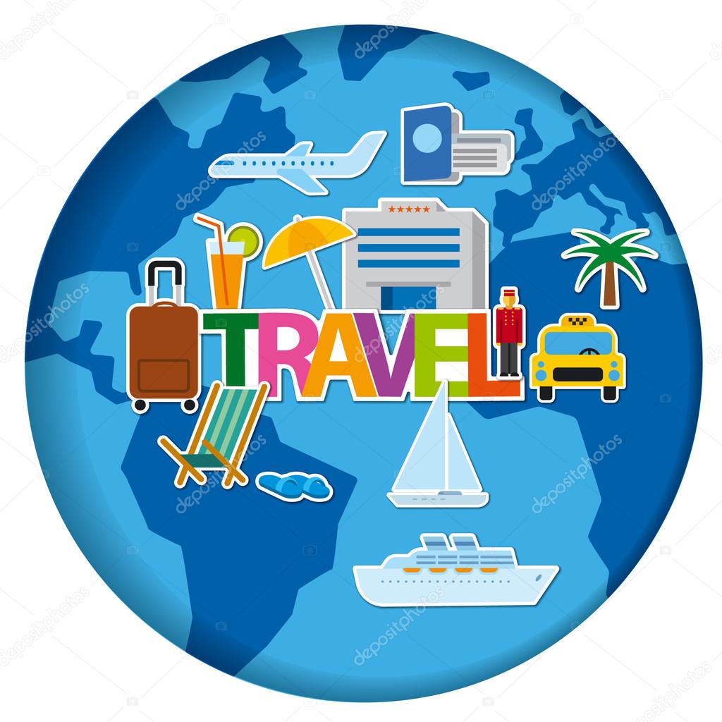  worldl travel concept stickers