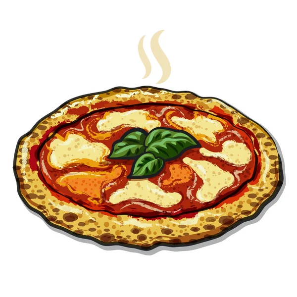 Illustration Neapolitan Pizza — Stock Vector