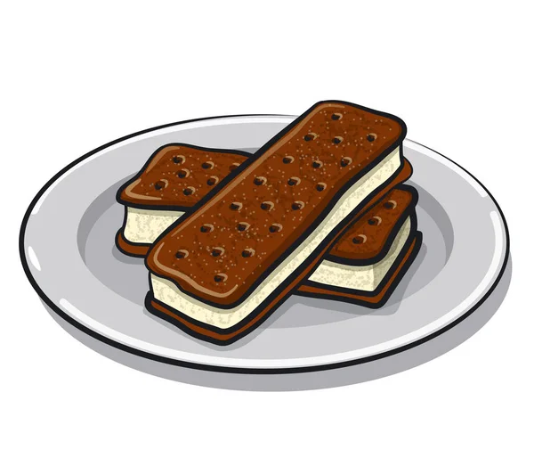 Illustration Des Sandwiches Crème Glacée — Image vectorielle