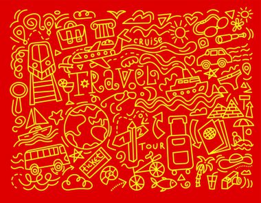 Seyahat karalamalarının çizimi