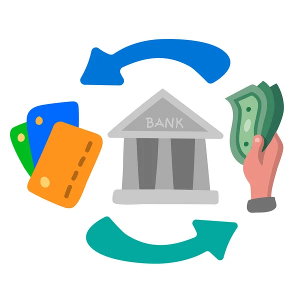 Ilustración Del Icono Financiación Transferencia Bancaria — Vector de stock