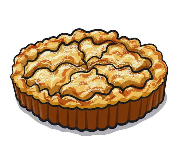 Illustration Baked Apple Pie — Stock Vector