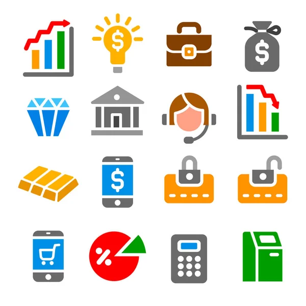 Illustration Finance Icons — Stock Vector