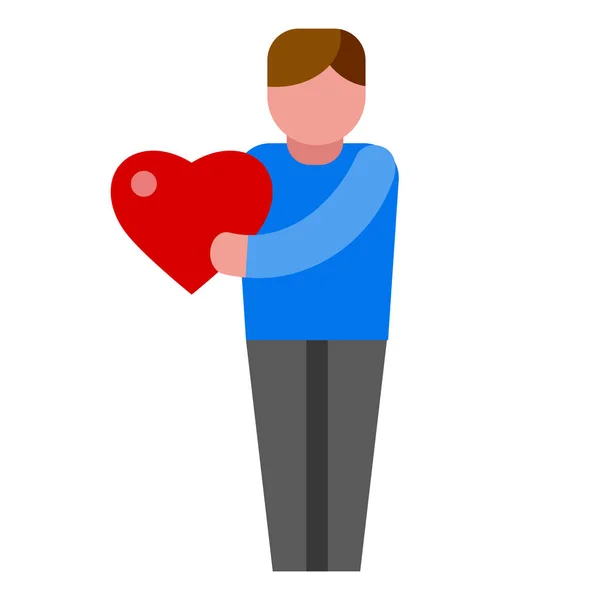 Απεικόνιση Της Καρδιάς Δίνοντας Εικονίδιο Άνθρωπος — Διανυσματικό Αρχείο