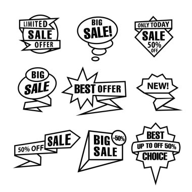 Reklam taslağının resmi siyah ve beyaz etiketler