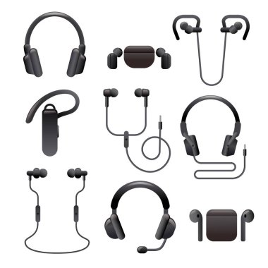 Kulaklık simgesi setinin çizimi