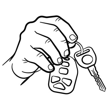 Arabanın anahtarlarını tutan elin resmi.