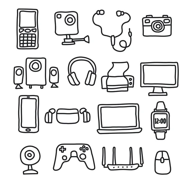 Illustrazione Dei Dispositivi Gadget Icone — Vettoriale Stock