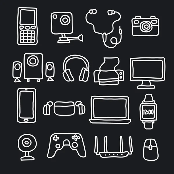 Illustration Des Appareils Des Icônes Gadgets — Image vectorielle