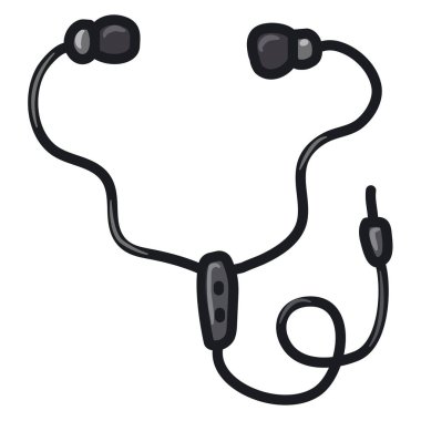 Kablolu kulaklıkların çizimi