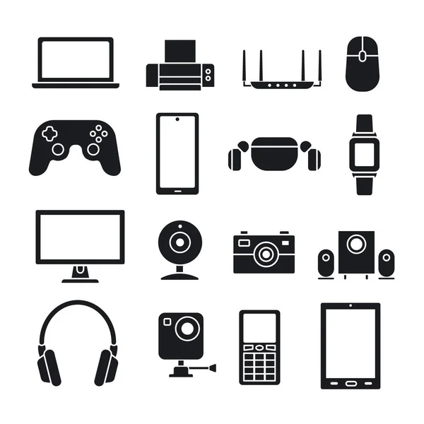 Ilustração Dos Dispositivos Ícones Gadgets — Vetor de Stock