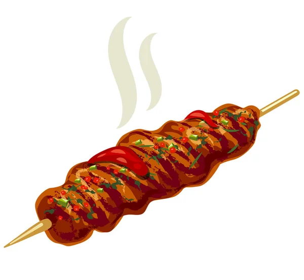 Ilustrace Kebabu Omáčkou — Stockový vektor