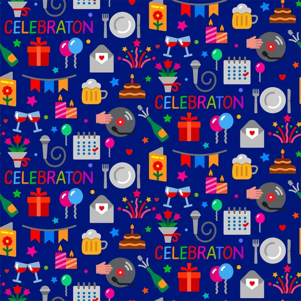 Illustration Celebration Seamless Pattern — Stock Vector