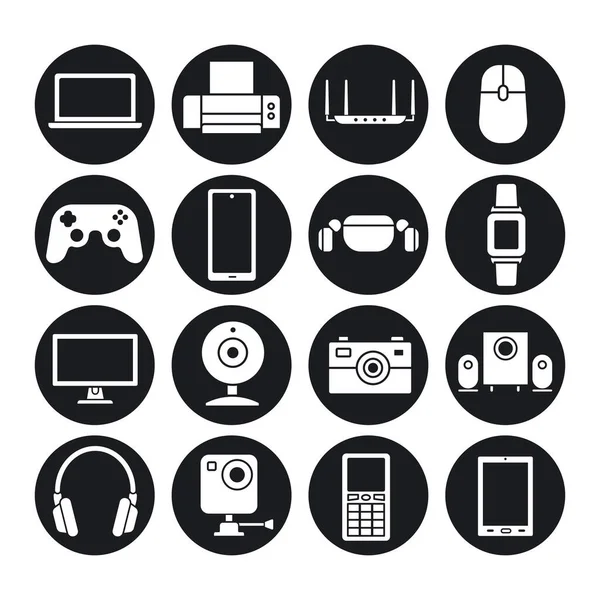 Ilustração Dos Dispositivos Ícones Gadgets —  Vetores de Stock