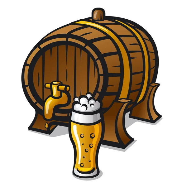 Illustration Beer Barrel — Stock Vector