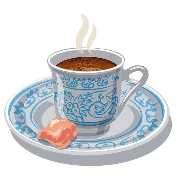 Illustration Traditional Turkish Coffee — Stock Vector