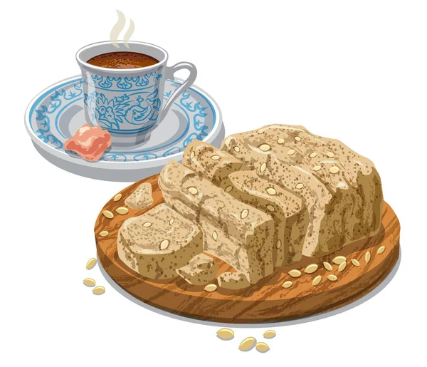 Иллюстрация Халвы Турецкого Кофе — стоковый вектор