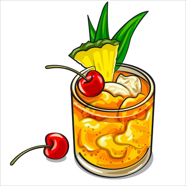 Ilustrasi Koktail Mai Tai - Stok Vektor