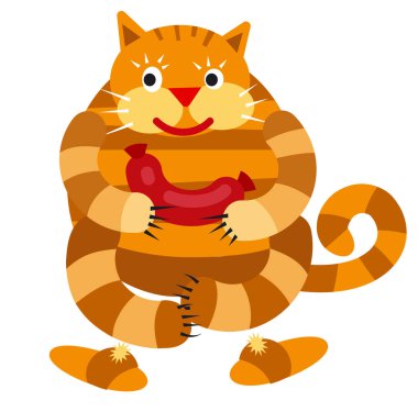 Sosisli kedinin resmi.