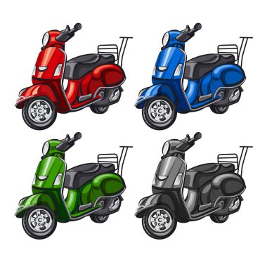 Renkli motosikletlerin çizimi