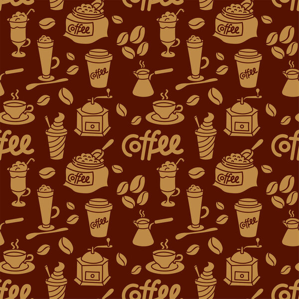 Иллюстрация бесшовного рисунка кофе