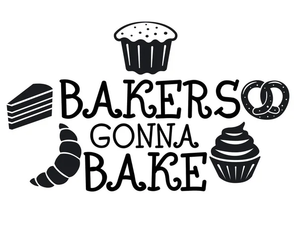 Illustration Bakers Gonna Bake Sign — Stock Vector