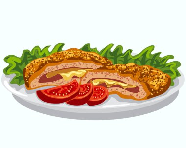 Cordon bleu tabağının çizimi