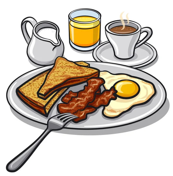 Ilustração Pequeno Almoço Inglês Com Bacon —  Vetores de Stock