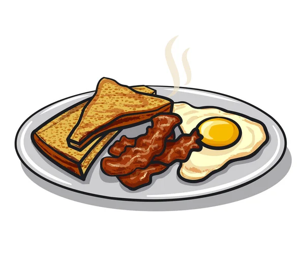 ベーコンとイギリスの朝食のイラスト — ストックベクタ
