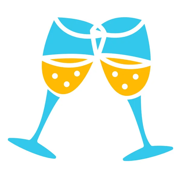 Illustration Champagne Glasses Icon — Stock Vector